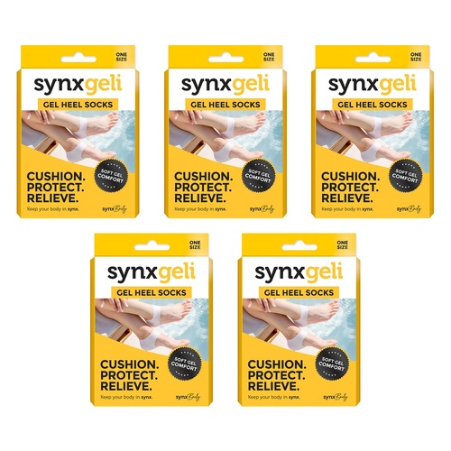 Synx Synxgeli Gel Heel Socks Pack of 5