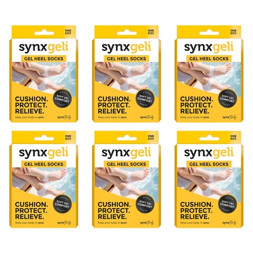 Synx Synxgeli Gel Heel Socks Pack of 6