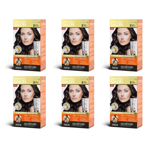 Lovercare Hair Salon Color Shampoo 3 Dark Brown Pack of 6