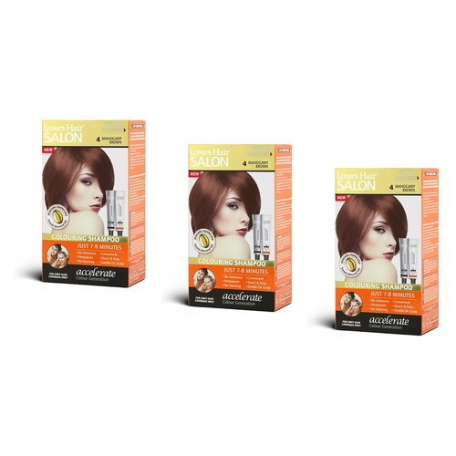 Lovercare Hair Salon Color Shampoo 4 Medium Brown Pack of 3