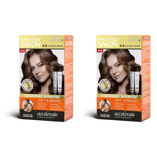Lovercare Hair Salon Color Shampoo 4.5 Chestnut Brown Pack of 2