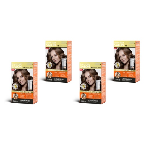 Lovercare Hair Salon Color Shampoo 4.5 Chestnut Brown Pack of 4