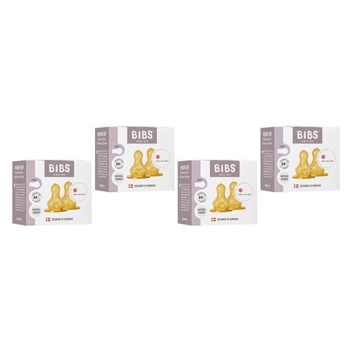 Bibs Bottle Nipple Medium Flow 2 Pack Bundle of 4