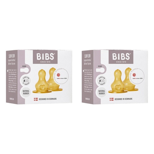 Bibs Bottle Nipple Slow Flow 2 Pack Bundle of 2