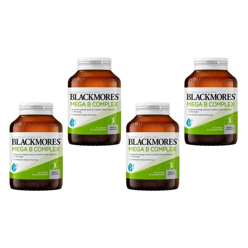 Blackmores Mega B Complex 200 Tablets Pack of 4