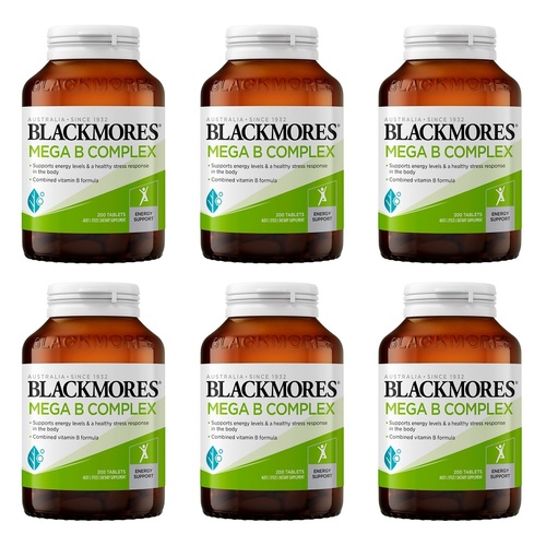Blackmores Mega B Complex 200 Tablets Pack of 6