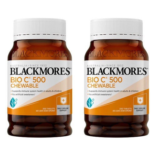Blackmores Bio C 500 Chewable 200 Tablets Pack of 2