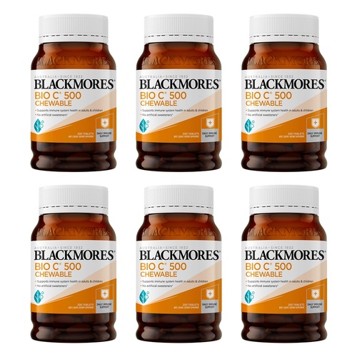 Blackmores Bio C 500 Chewable 200 Tablets Pack of 6