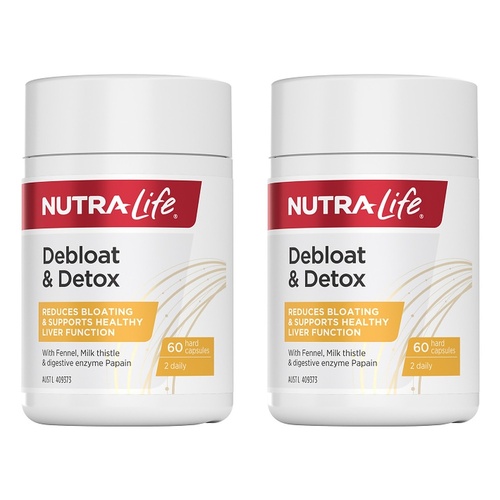 Nutra-Life Debloat & Detox 60 Capsules Pack of 2