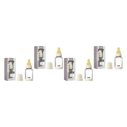 Bibs Baby Glass Bottle Complete Set Ivory Pack of 4