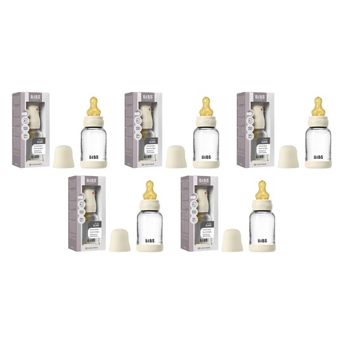 Bibs Baby Glass Bottle Complete Set Ivory Pack of 5