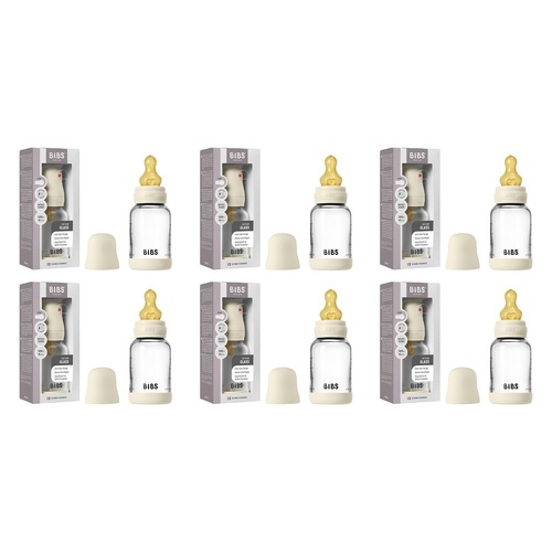 Bibs Baby Glass Bottle Complete Set Ivory Pack of 6