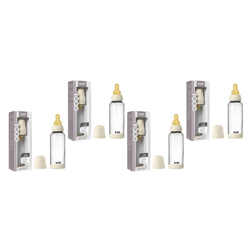 Bibs Baby Glass Bottle Complete Set Ivory Pack of 4