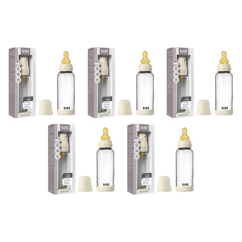 Bibs Baby Glass Bottle Complete Set Ivory Pack of 5