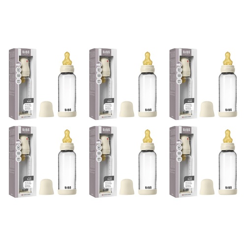 Bibs Baby Glass Bottle Complete Set Ivory Pack of 6