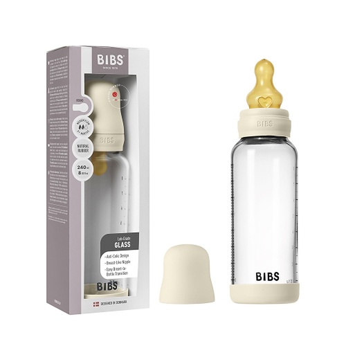 Bibs Baby Glass Bottle Complete Set Ivory