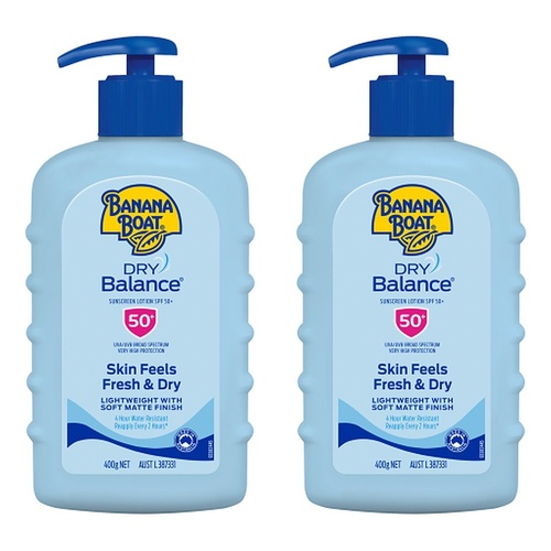Banana Boat Dry Balance Sunscreen Lotion SPF 50+ 400g Pack of 2