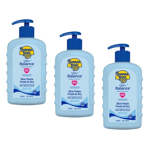 Banana Boat Dry Balance Sunscreen Lotion SPF 50+ 400g Pack of 3