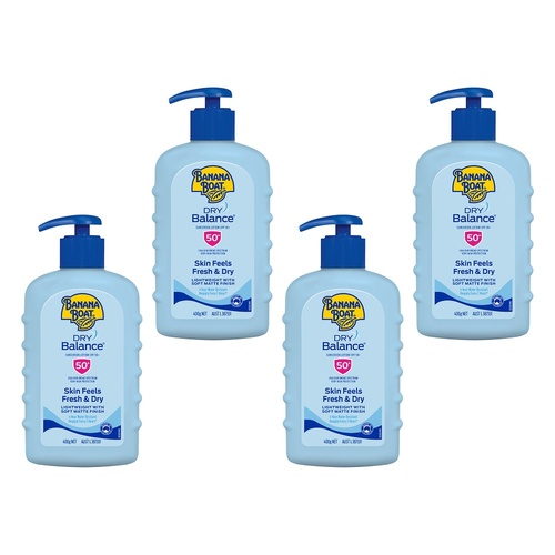 Banana Boat Dry Balance Sunscreen Lotion SPF 50+ 400g Pack of 4
