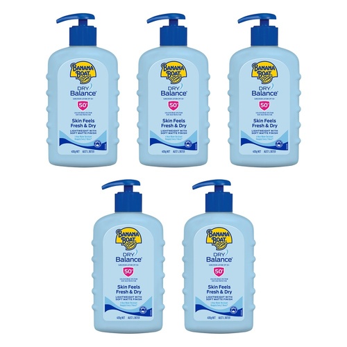 Banana Boat Dry Balance Sunscreen Lotion SPF 50+ 400g Pack of 5