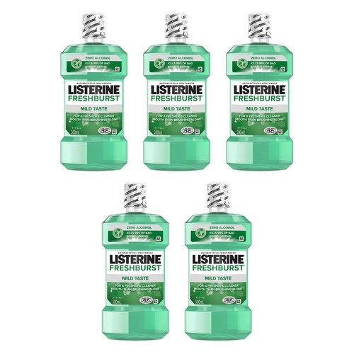 Listerine Freshburst Zero Mouthwash 500mL Pack of 5