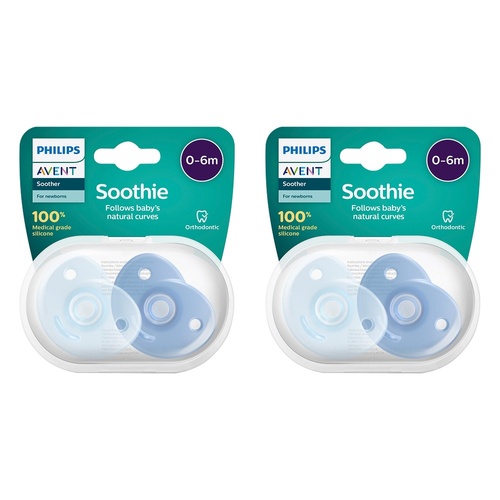 Philips Avent Soothie 0-6 Months Blue 2 Pack Bundle of 2