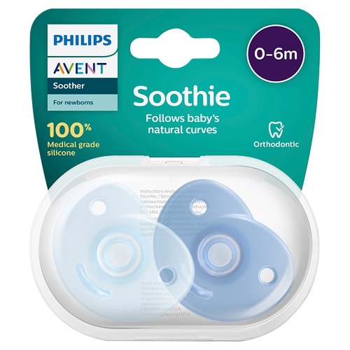 Philips Avent Soothie 0-6 Months Blue 2 Pack
