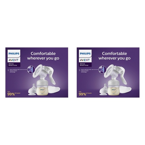 Philips Avent Manual Breast Pump with Bottle Pack of 2