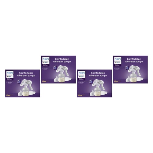 Philips Avent Manual Breast Pump with Bottle Pack of 4