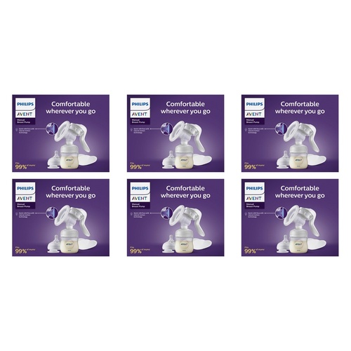 Philips Avent Manual Breast Pump with Bottle Pack of 6