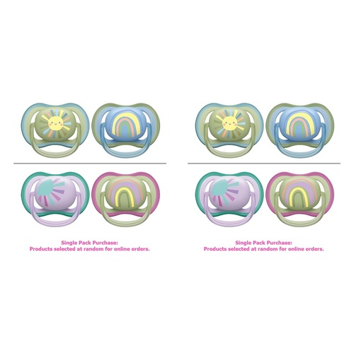 Philips Avent Ultra Air Soother Deco Mixed 0-6 Months 2 Pack Bundle of 2