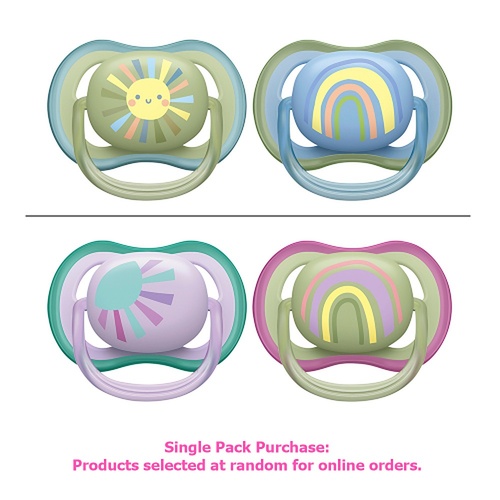 Philips Avent Ultra Air Soother Deco Mixed 0-6 Months 2 Pack