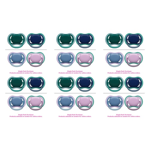 Philips Avent Ultra Air Soother Plain Mixed 6-18 Months 2 Pack Bundle of 6