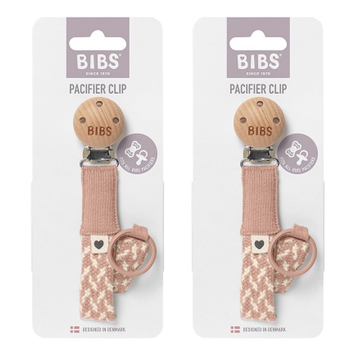 Bibs Paci Braid Blush Pack of 2