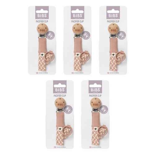 Bibs Paci Braid Blush Pack of 5