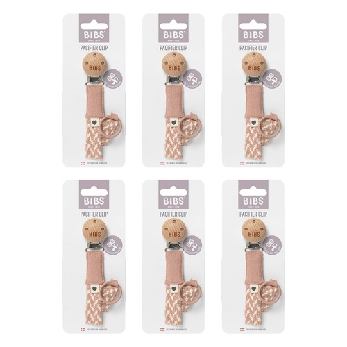 Bibs Paci Braid Blush Pack of 6