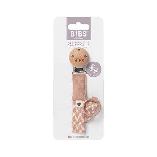 Bibs Paci Braid Blush