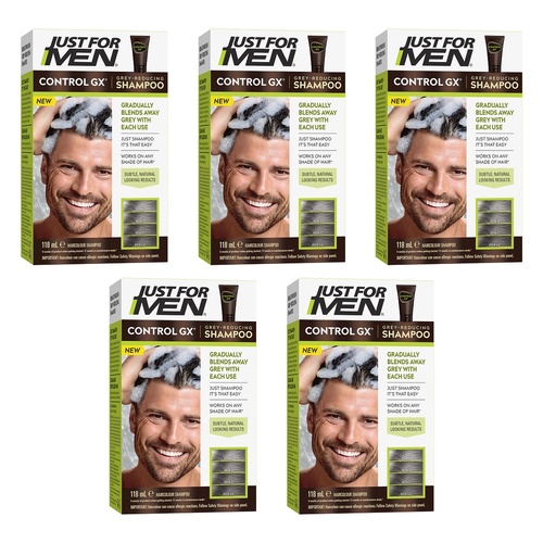 Just For Men Control GX Grey Reduce Shampoo 118mL Pack of 5