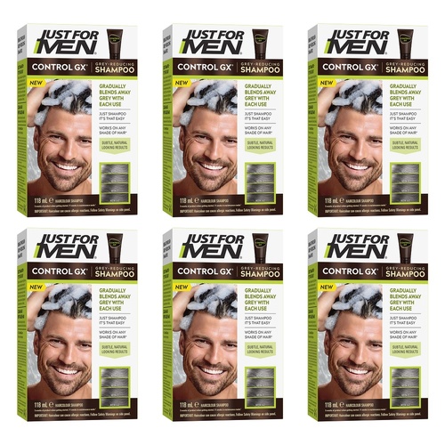 Just For Men Control GX Grey Reduce Shampoo 118mL Pack of 6