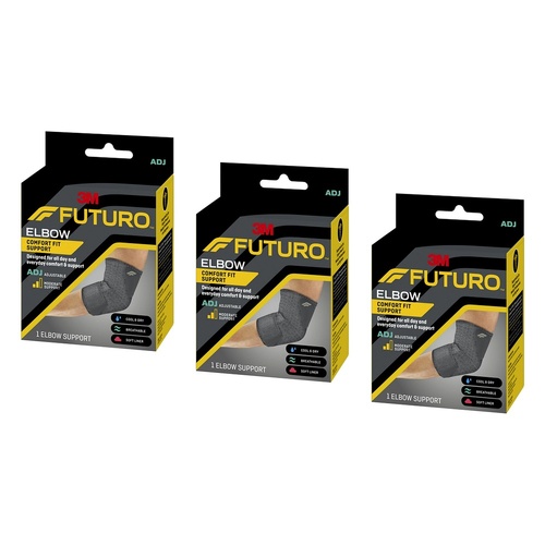 Futuro Comfort Fit Elbow Support Adjustable Pack of 3