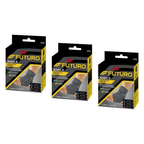 Futuro Comfort Fit Ankle Support Adjustable Pack of 3