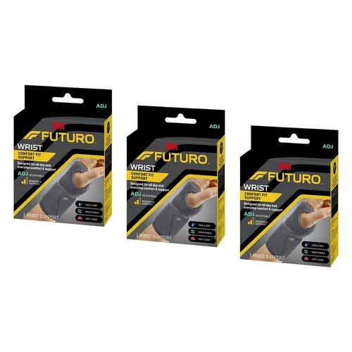 Futuro Comfort Fit Wrist Support Adjustable Pack of 3