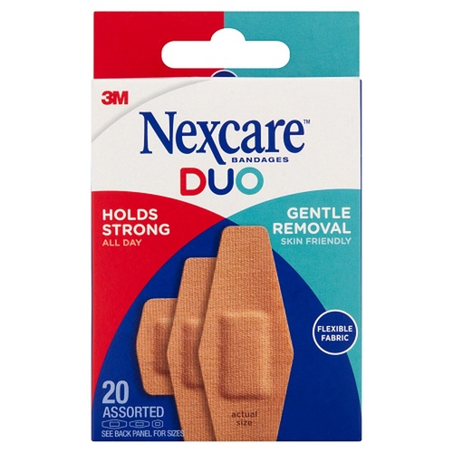 Nexcare Duo Assorted Fabric Bandages 20 Pack