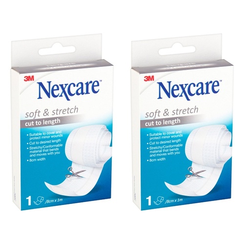 Nexcare Soft & Stretch Plaster 8cm x 1m Pack of 2