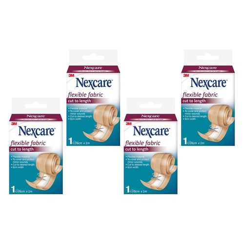 Nexcare Flexible Fabric Cut to Length Dressing 6cm x 1m Pack of 4