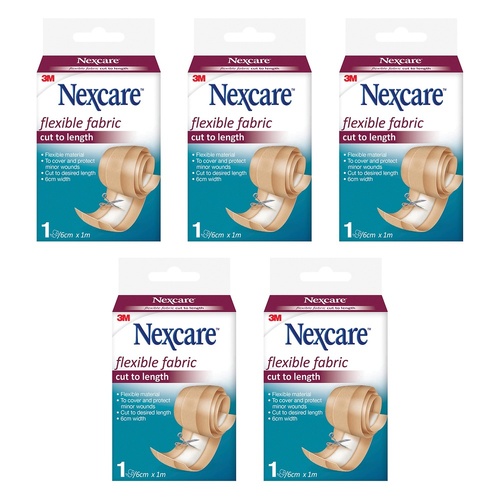 Nexcare Flexible Fabric Cut to Length Dressing 6cm x 1m Pack of 5