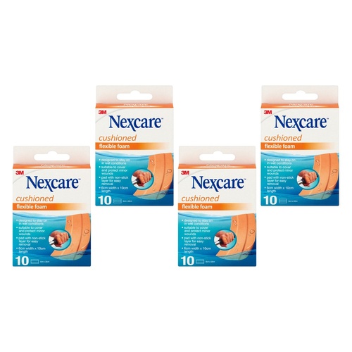 Nexcare Flexible Foam Dressing 6cm x 10cm 10 Pack Bundle of 4