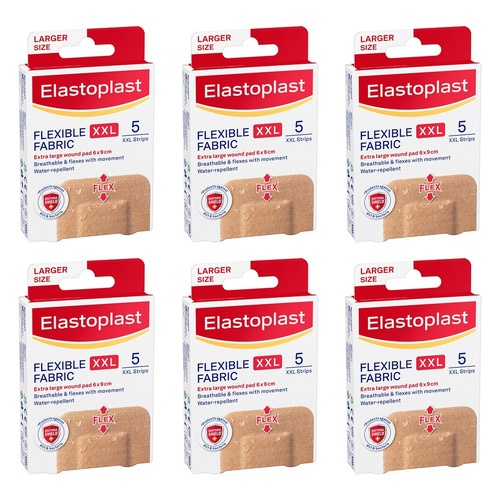 Elastoplast Flexible Fabric XXL Dressing 5 Pack Bundle of 6