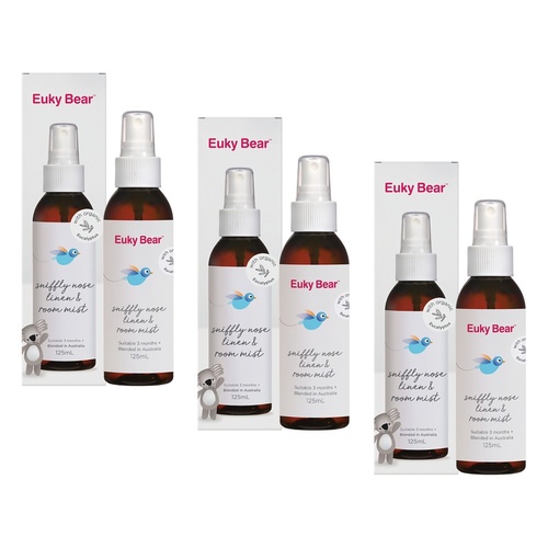 Euky Bear Sniffly Nose Linen & Room Mist 125mL Pack of 3