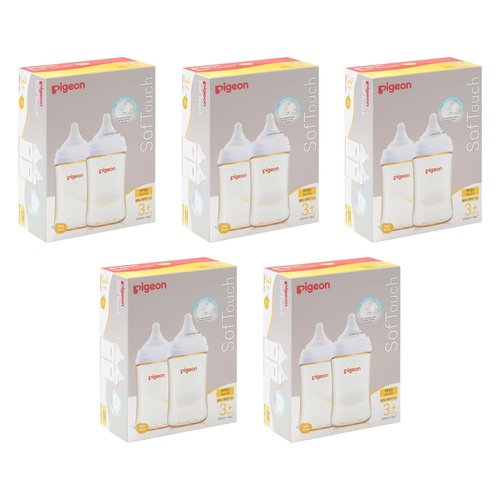 Pigeon SofTouch BPP Nursing Bottle PPSU Twin Pack 240mL Bundle of 5